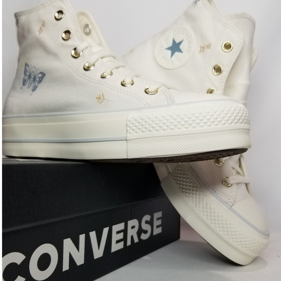 Converse Women's CTAS Lift Platform Tiny Tattoos Size 8 A07135C Vintage NWT - Picture 1 of 10